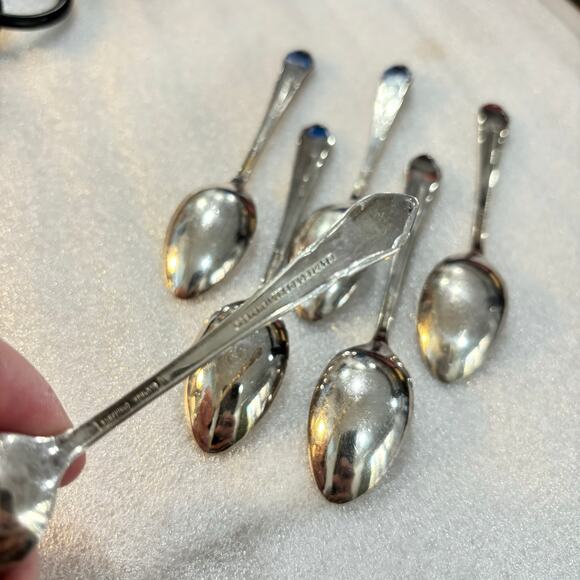 Sheffield England Silver Demitasse Spoons (6) hallmark Postons Lonsdaleplate - Picture 5 of 8